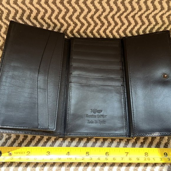 Women’s Blue Leather Wallet By Noblesse Navy Genuine Leather Coin Card Holder - Picture 5 of 10